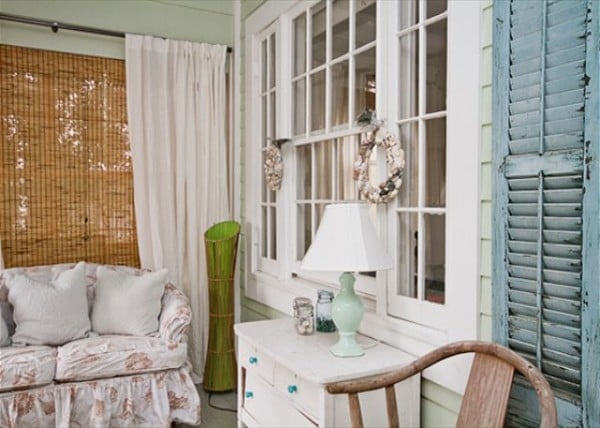 Front porch with vintage shutters