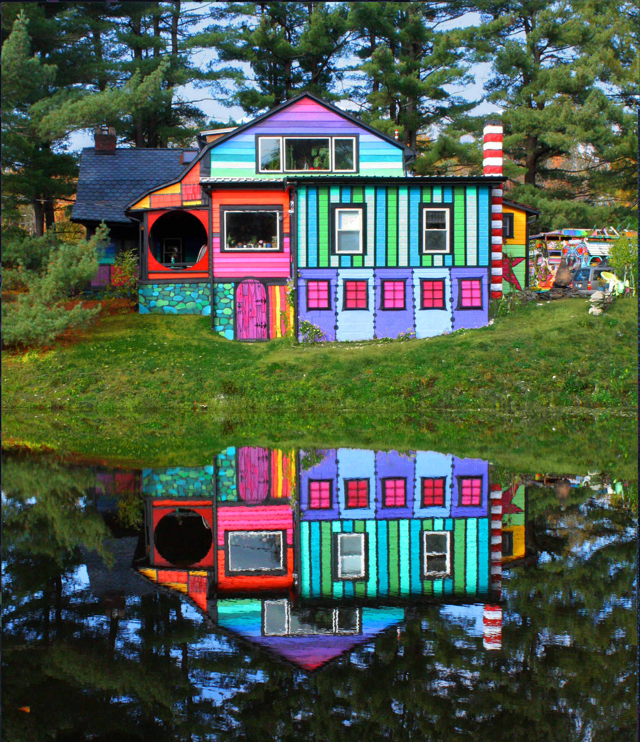 The Whimsical Rainbow House That Sweaters Built